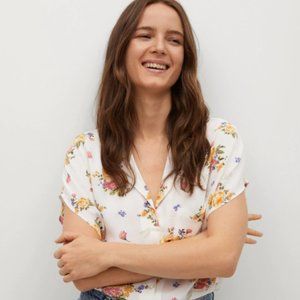 MANGO Printed Flowy Shirt